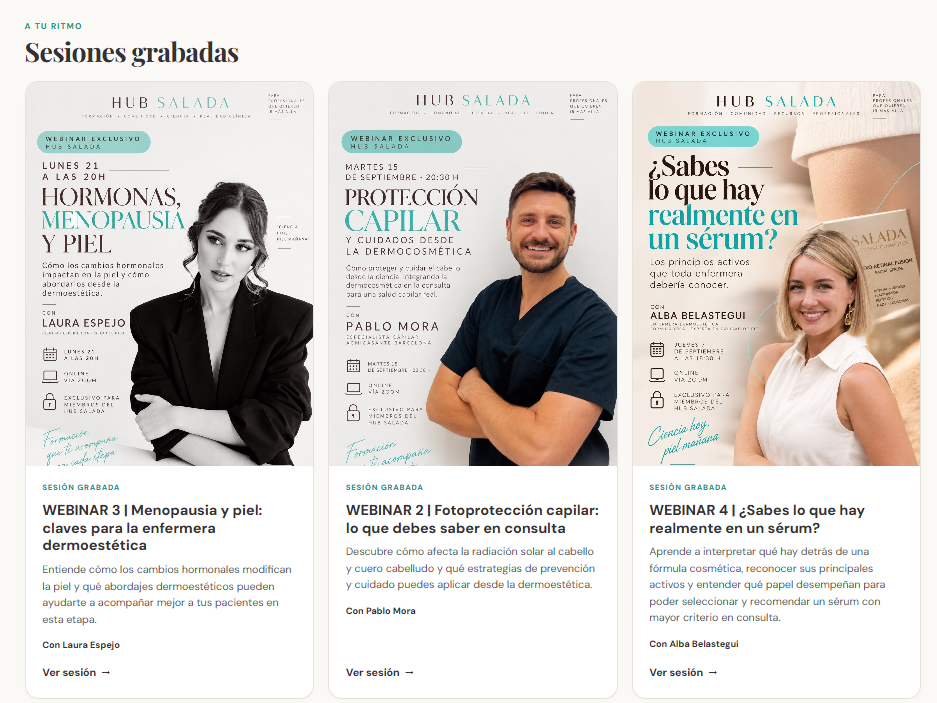 Sesiones grabadas Hub Profesional Salada